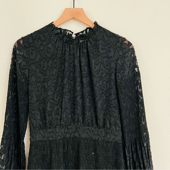 Whistles women's Black Lace Floral Long Sleeve Dress Size Small - Picture 4 of 7